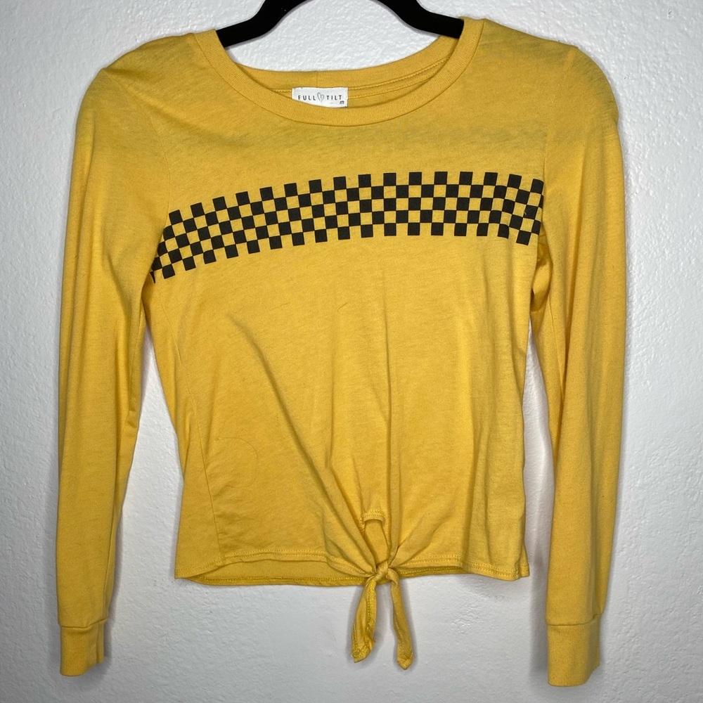 Full tilt yellow checkered long sleeve shirt